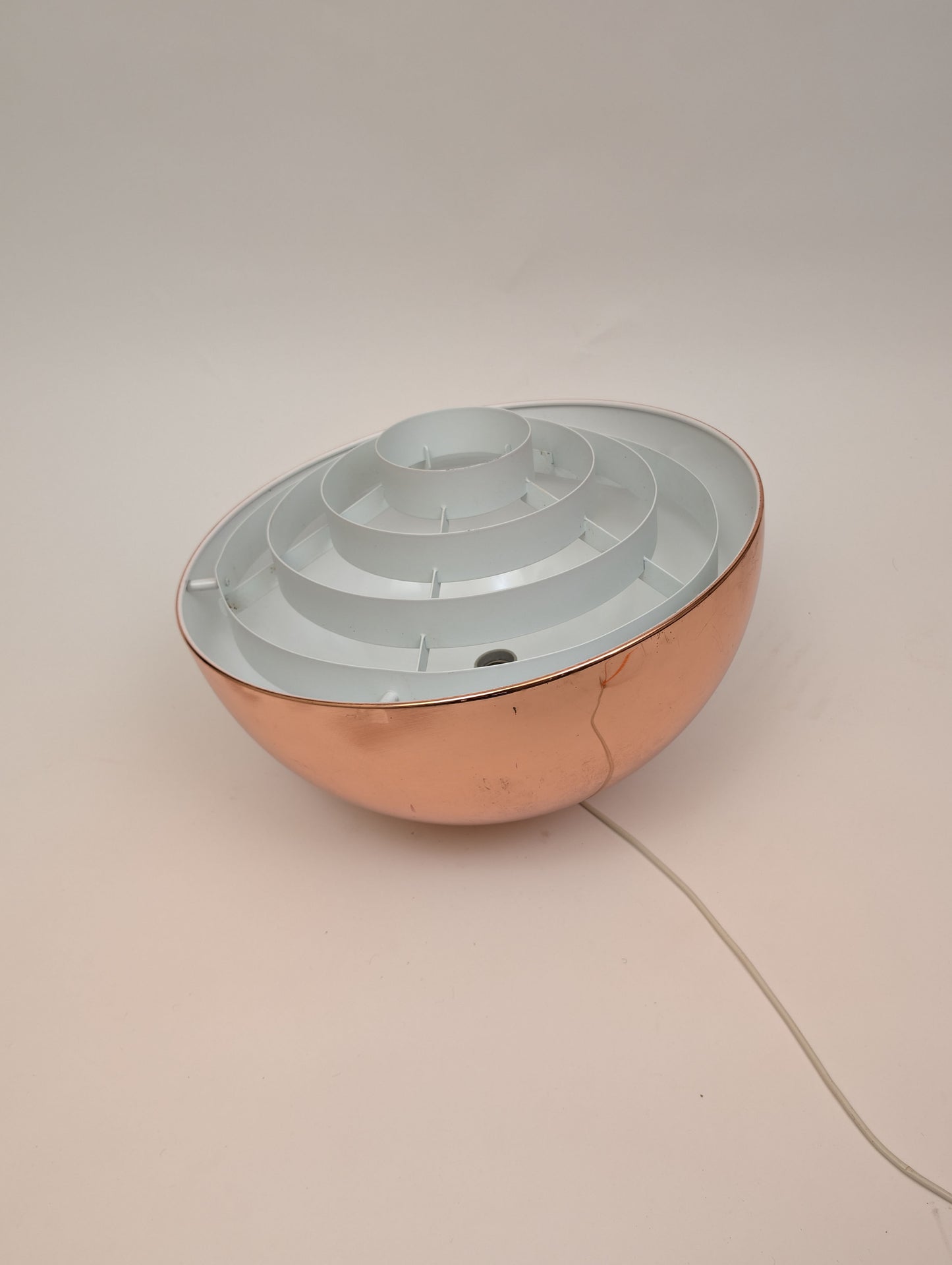 1960s Large Danish Copper Pendant Lamp