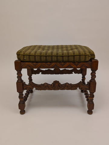 Antique Carved Walnut Stool