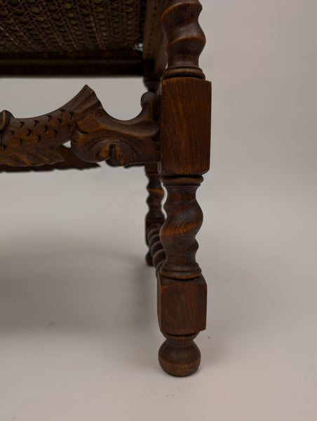 Antique Carved Walnut Stool