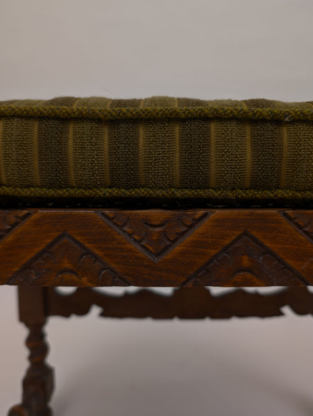 Antique Carved Walnut Stool