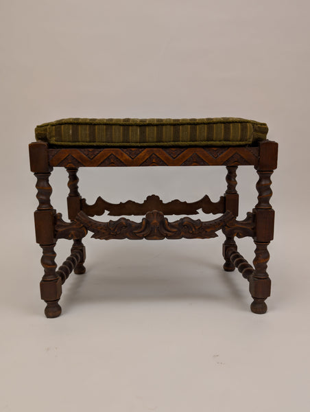 Antique Carved Walnut Stool