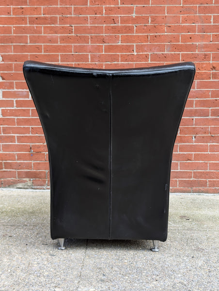 Dutch Black Leather Armchair