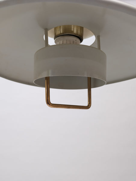 White Vintage Danish "Rise and Fall" Pendant Lamp by Alux