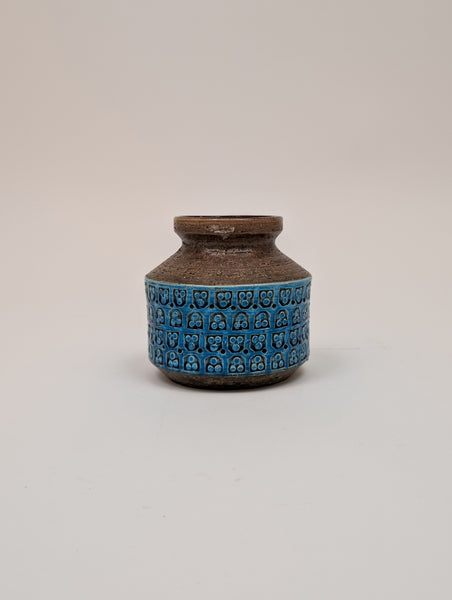 Mid-Century Bitossi Aldo Londi Rimini Blue Glazed Ceramic Vase