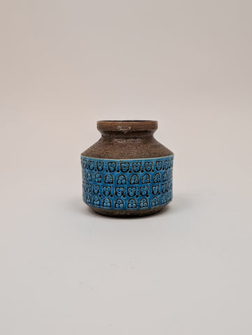 Mid-Century Bitossi Aldo Londi Rimini Blue Glazed Ceramic Vase