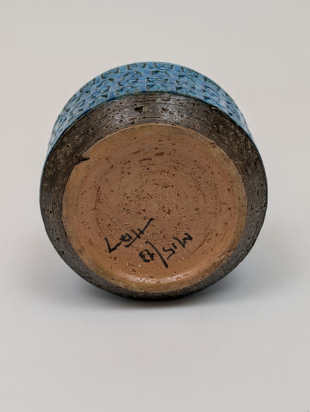 Mid-Century Bitossi Aldo Londi Rimini Blue Glazed Ceramic Vase