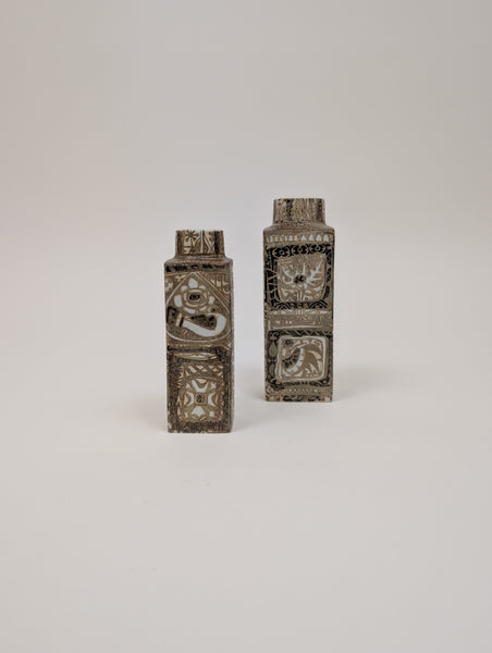 Set of 2 Baca Faience Vases by Nils Thorsson for Royal Copenhagen, Denmark, 1970s