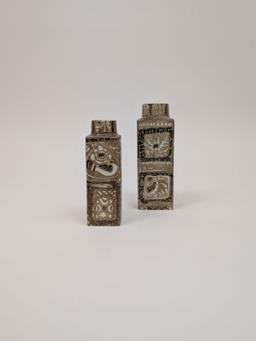 Set of 2 Baca Faience Vases by Nils Thorsson for Royal Copenhagen, Denmark, 1970s