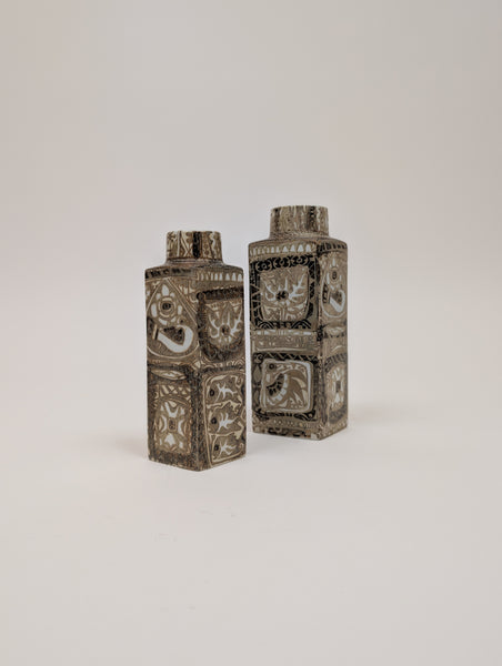 Set of 2 Baca Faience Vases by Nils Thorsson for Royal Copenhagen, Denmark, 1970s