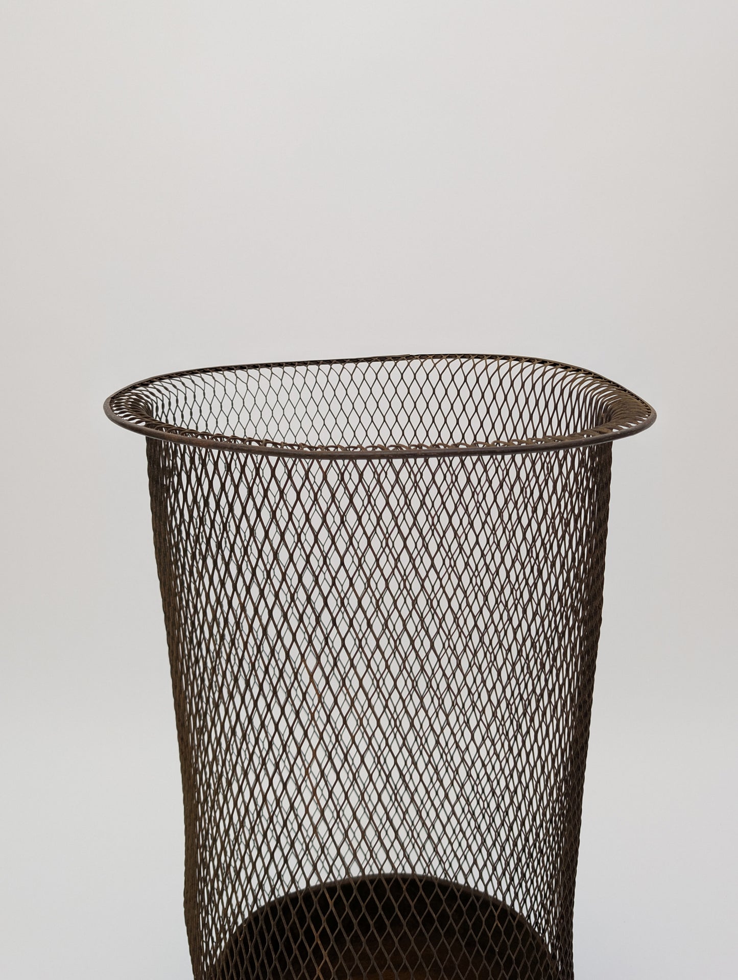 French Tole Split Wire Early 20th Century Trash Can With Liner