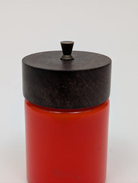 1960s Holmegaard Scarlet Red Palet Range Glass Pepper Grinder