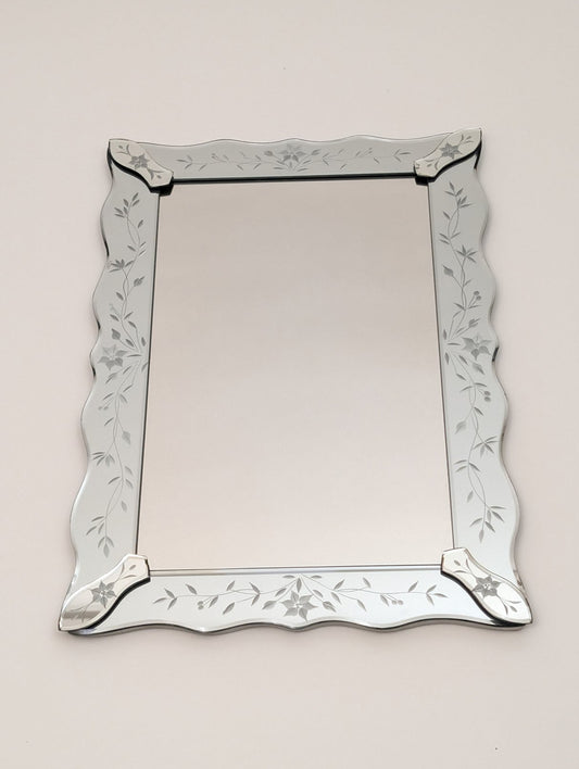 1950s Venetian Etched Wall Mirror