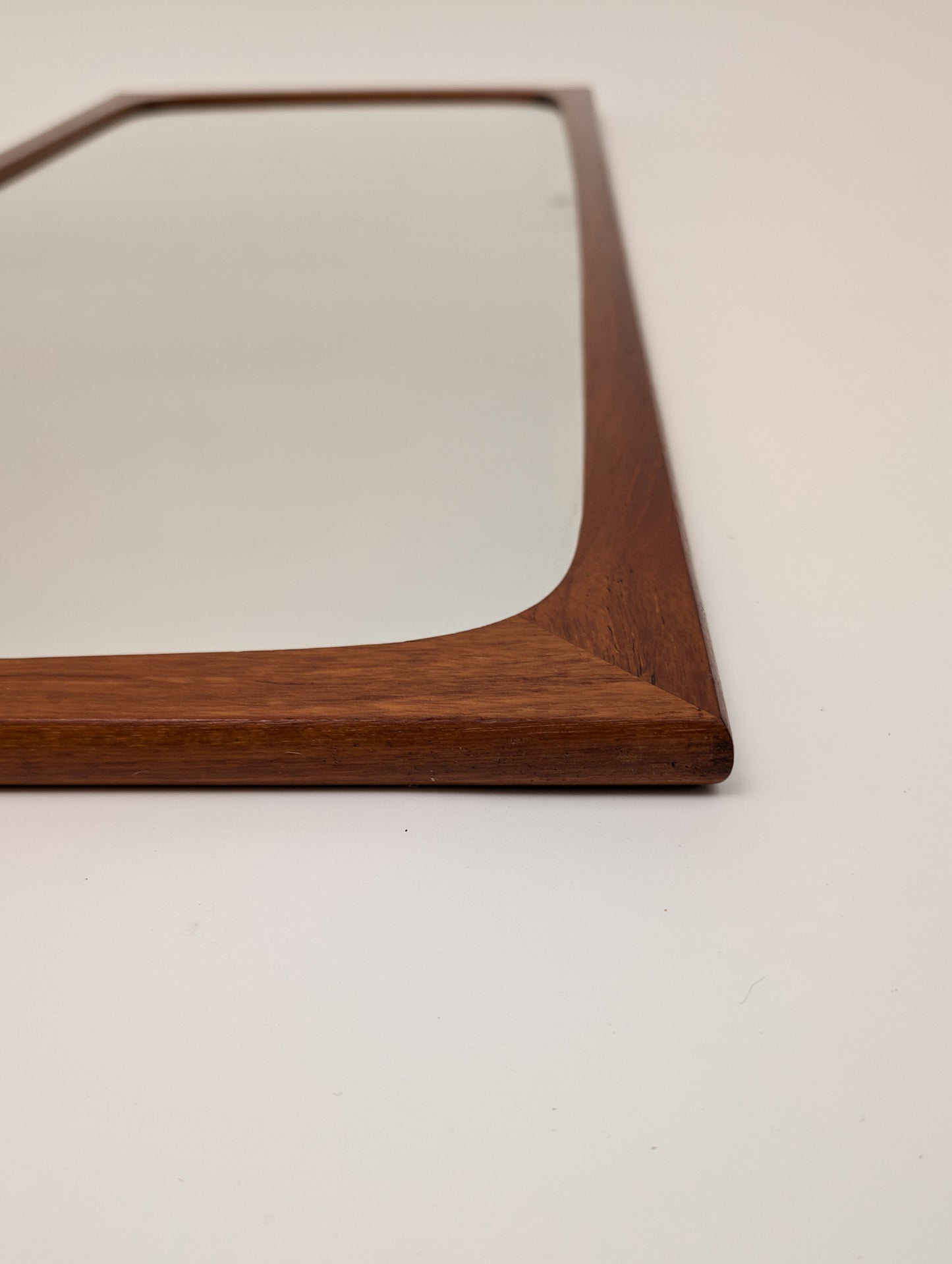 Mid-Century Danish Teak Hanging Wall Mirror by Aarhus Glasimport