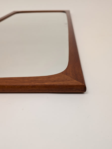 Mid-Century Danish Teak Hanging Wall Mirror by Aarhus Glasimport