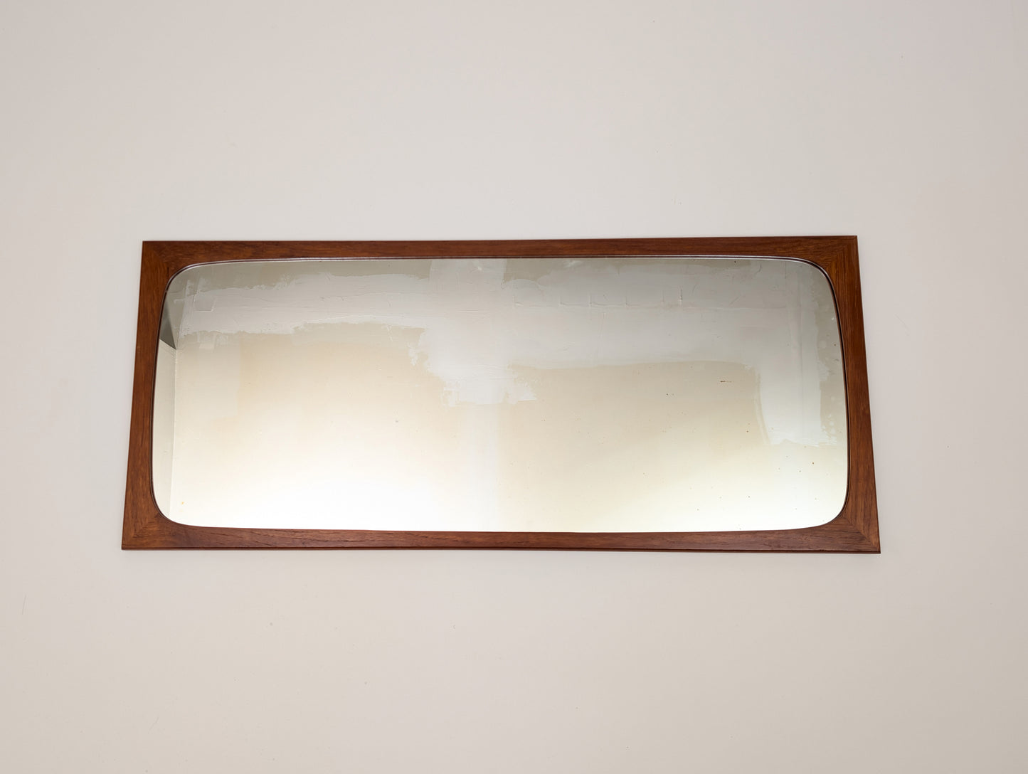 Mid-Century Danish Teak Hanging Wall Mirror by Aarhus Glasimport