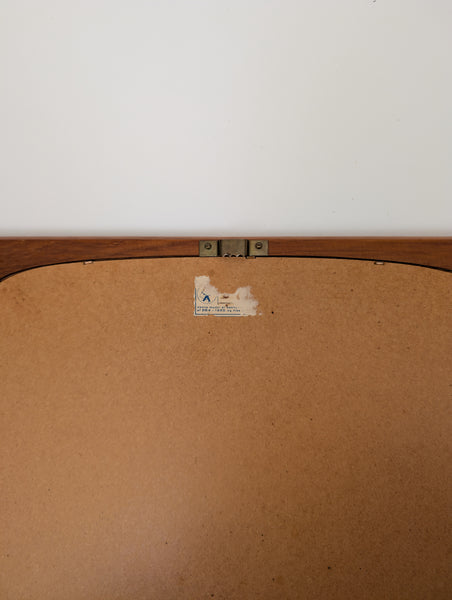 Mid-Century Danish Teak Hanging Wall Mirror by Aarhus Glasimport
