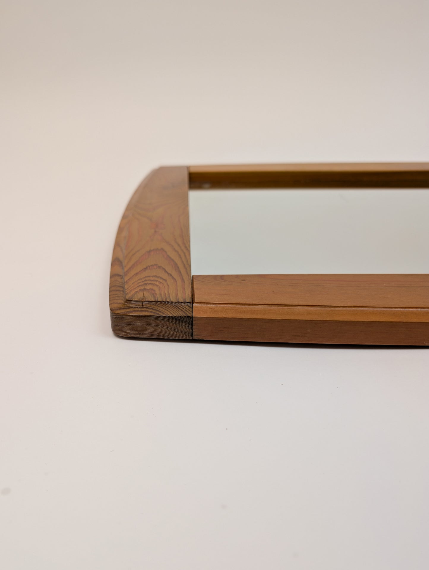 Mid-Century Rounded Rectangle Teak Mirror, Denmark