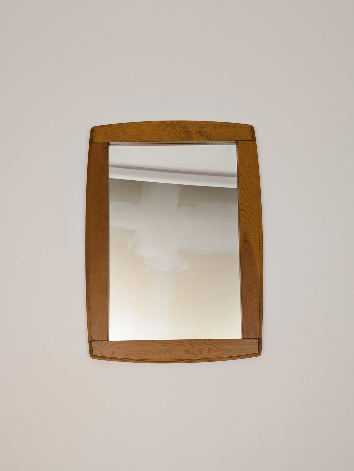 Mid-Century Rounded Rectangle Teak Mirror, Denmark