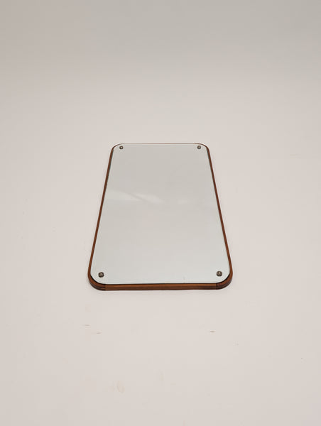 Mid-Century Modern Danish Design Rectangular Wood Framing Wall Mirror, 1960s