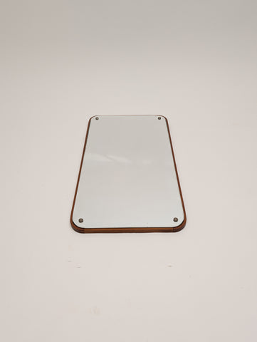 Mid-Century Modern Danish Design Rectangular Wood Framing Wall Mirror, 1960s