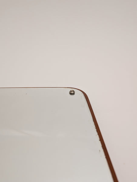 Mid-Century Modern Danish Design Rectangular Wood Framing Wall Mirror, 1960s