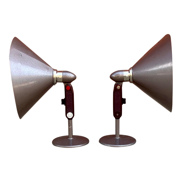 A Pair of 1960s East German Photo Lamps by Schiansky