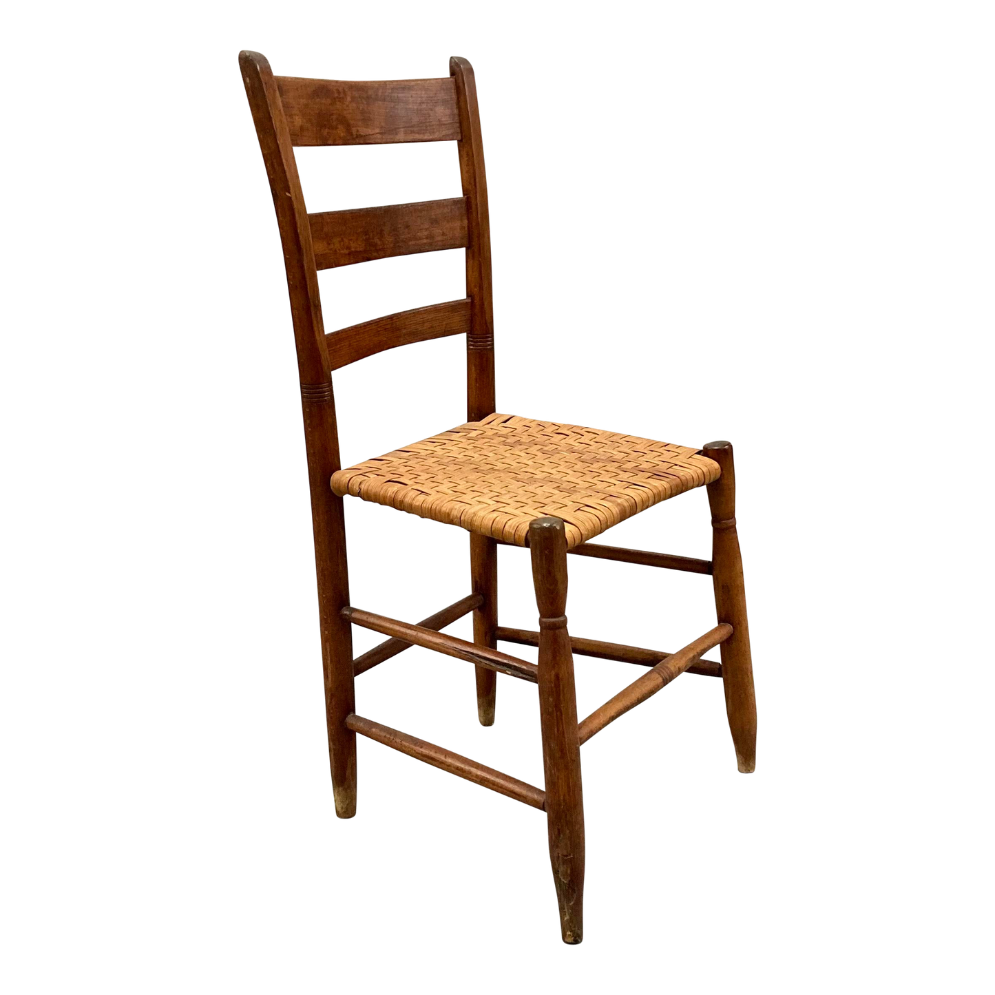 Antique Danish Rustic Shaker Style Woven Seat Chair
