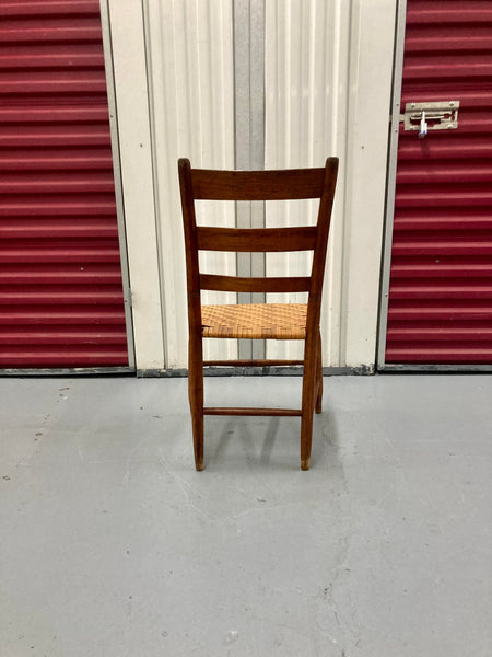Antique Danish Rustic Shaker Style Woven Seat Chair