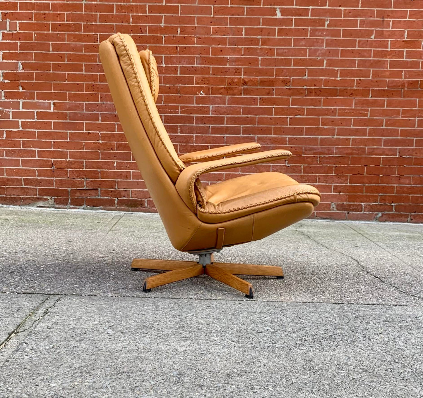 Danish Buffalo Leather Adjustable Armchair by M&s Mobler, 1960s