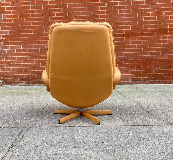 Danish Buffalo Leather Adjustable Armchair by M&S Mobler, 1960s