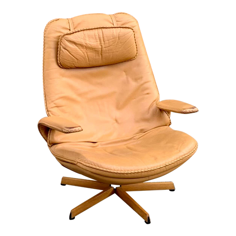 Danish Buffalo Leather Adjustable Armchair by M&S Mobler, 1960s