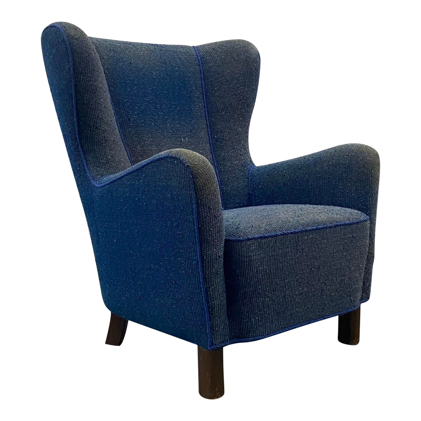 Danish Mid Century Arm Wingback Chair in Style of Fritz Hansen, Denmark, 1940s