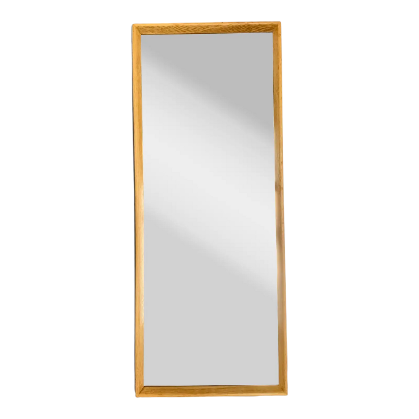 Danish Mid-Century Modern Oak Rectangular Wall Mirror