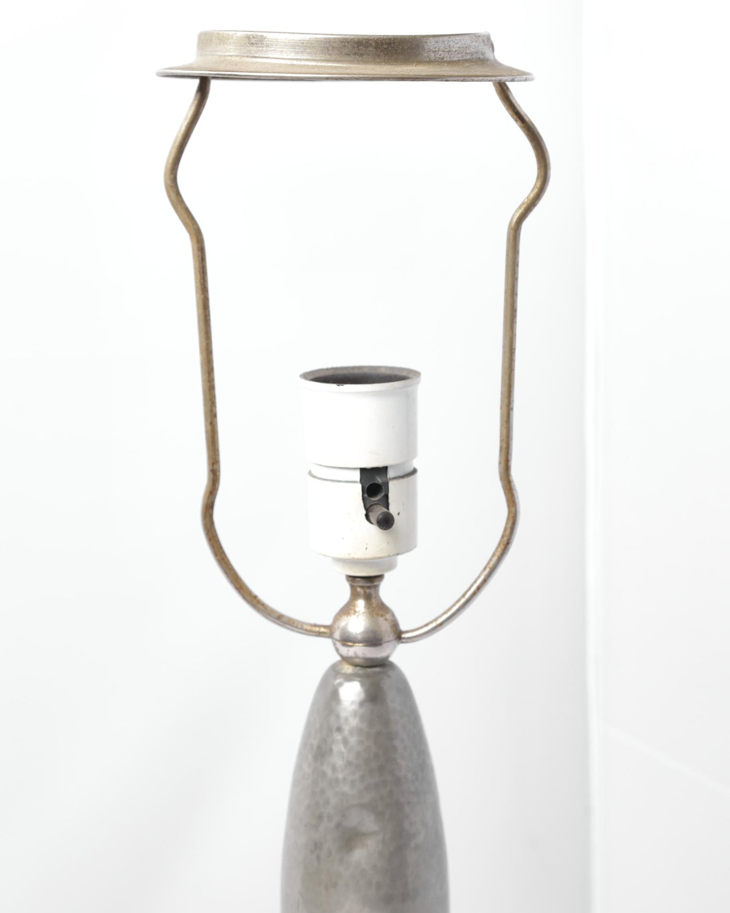 Early 20th Century Art Nouveau Hammered Tin Lamp, Denmark