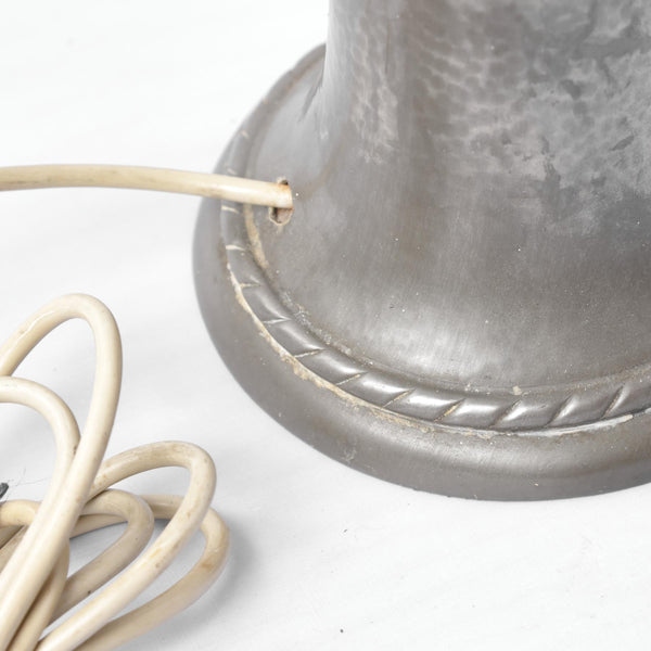 Early 20th Century Art Nouveau Hammered Tin Lamp, Denmark