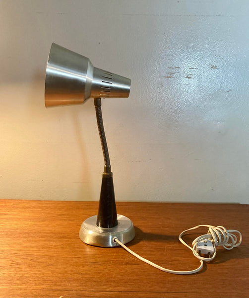 Grey Industrial Gooseneck Table Lamp, 1960s