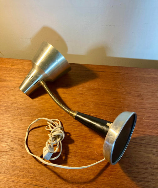 Grey Industrial Gooseneck Table Lamp, 1960s