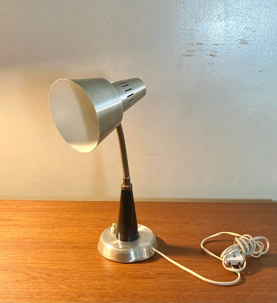 Grey Industrial Gooseneck Table Lamp, 1960s