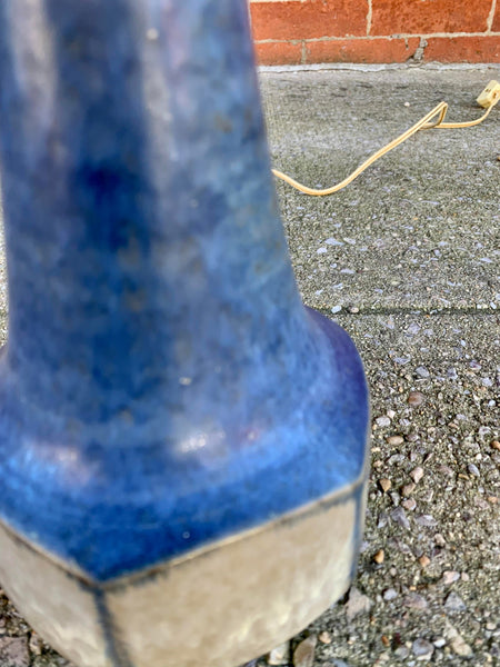 Danish Blue Stoneware Table Lamps by Marianne Starck for Michael Andersen