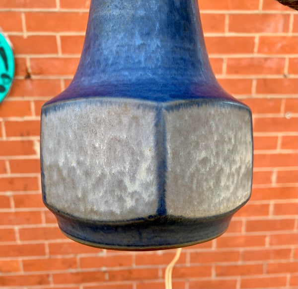 Danish Blue Stoneware Table Lamps by Marianne Starck for Michael Andersen