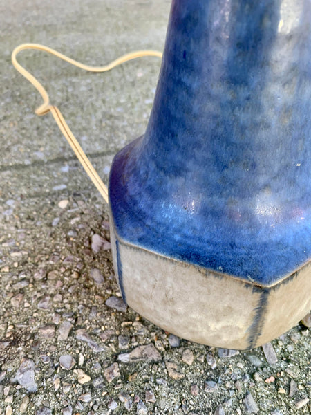 Danish Blue Stoneware Table Lamps by Marianne Starck for Michael Andersen