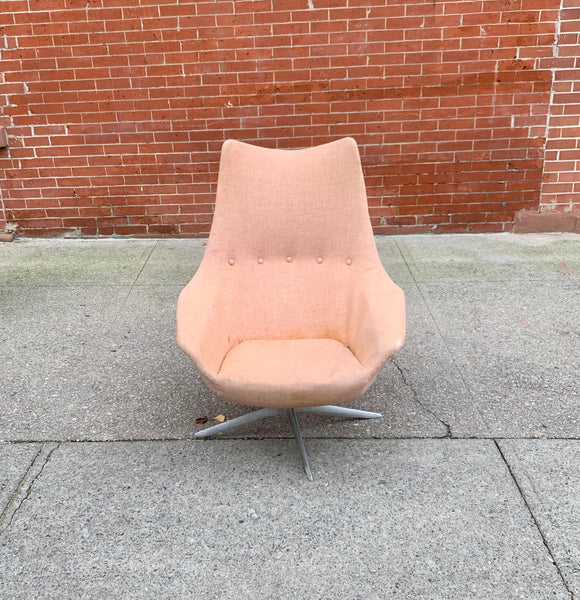 Mid Century Swivel Office Desk Lounge Chair by Hw Klein for Brahmin Mobelfabrik