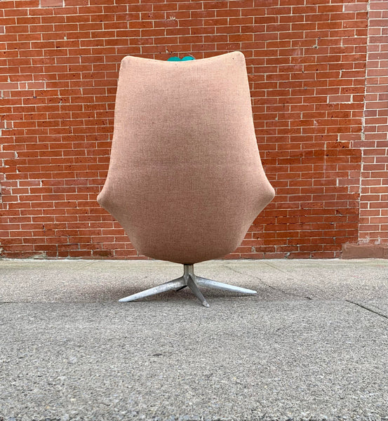 Mid Century Swivel Office Desk Lounge Chair by Hw Klein for Brahmin Mobelfabrik