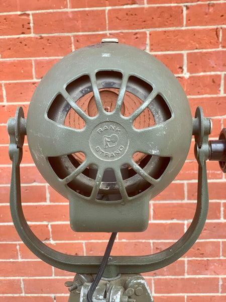 Midcentury Theatre Stage Movie Light on Tripod by Rank Strand Patt.123