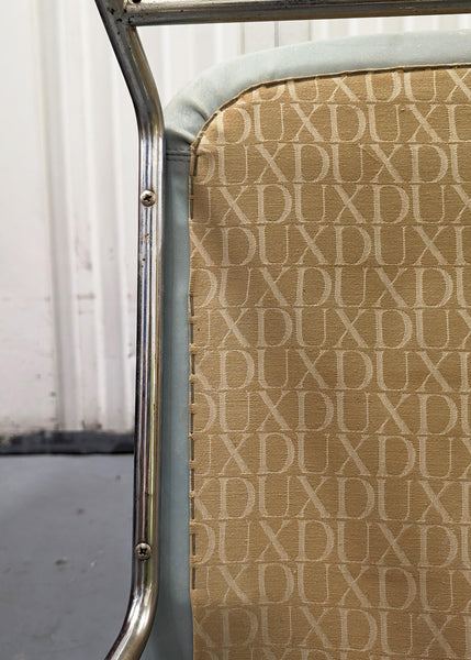 Mirja Dux Easy Chair Grey-Blue Colored Leather Cushions Scandinavian Modern 1970s