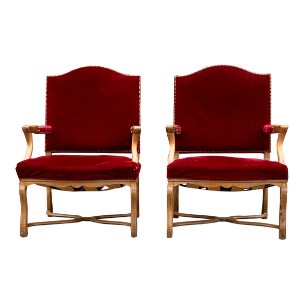 Pair of Antique Os De Mouton Arm Chairs
