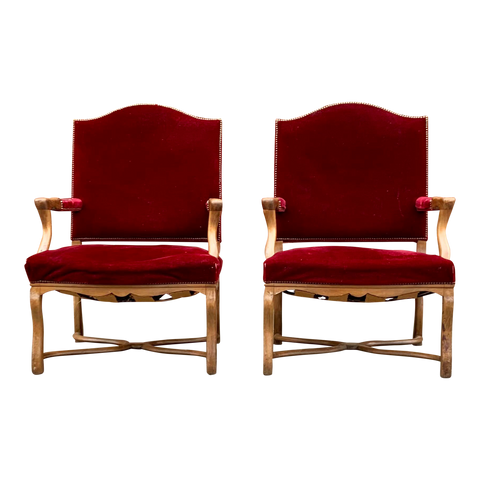 Pair of Antique Os De Mouton Arm Chairs