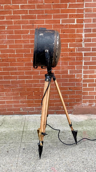 Vintage Industrial Spot Light Floor Lamp in Clear Glass