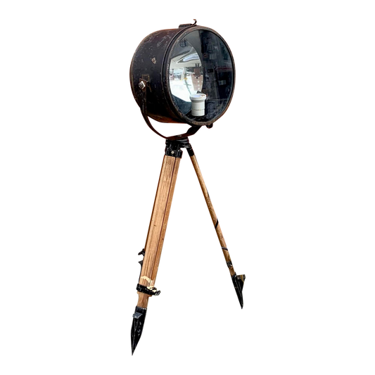 Vintage Industrial Spot Light Floor Lamp in Clear Glass