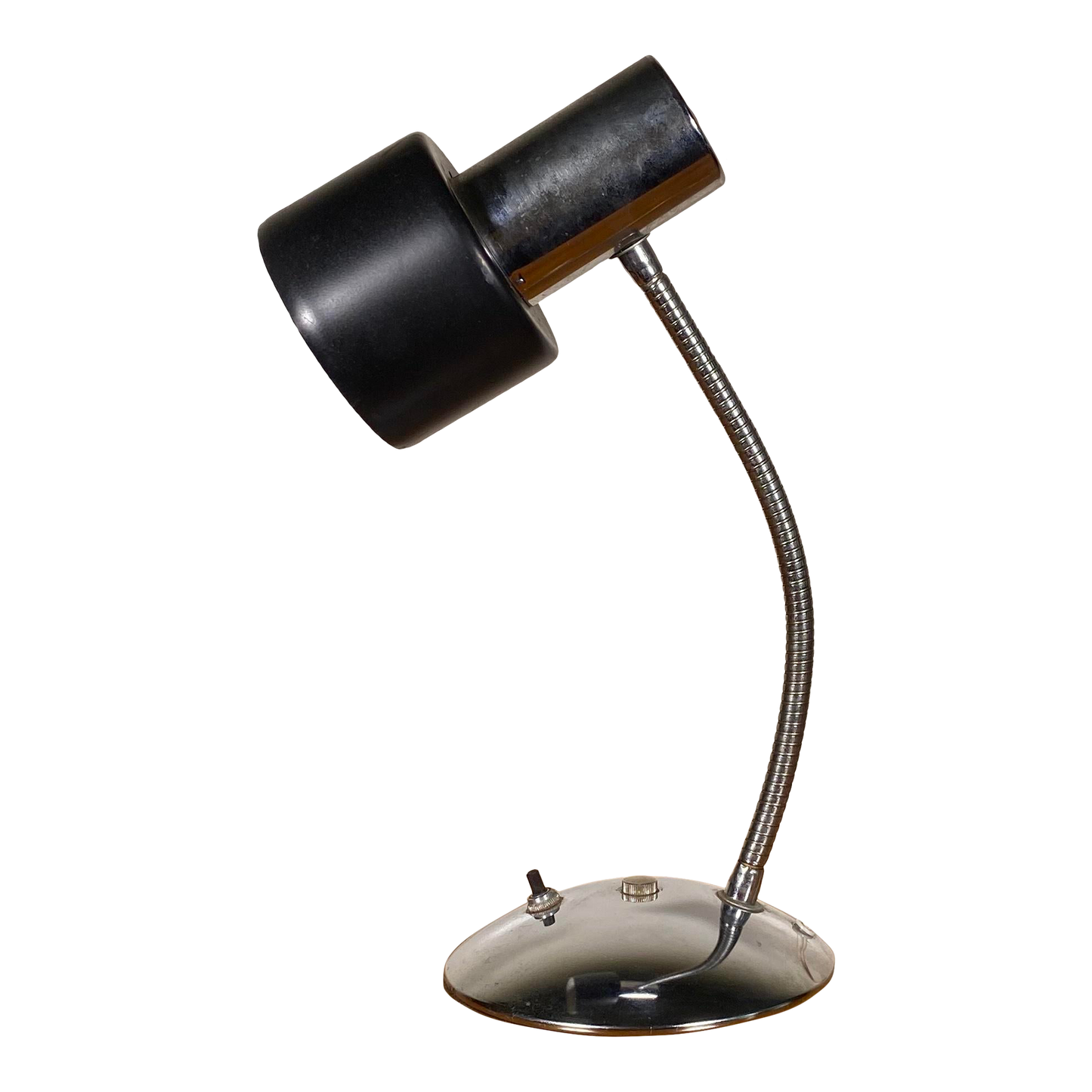 1960s Danish Style Black Metal Table Lamp